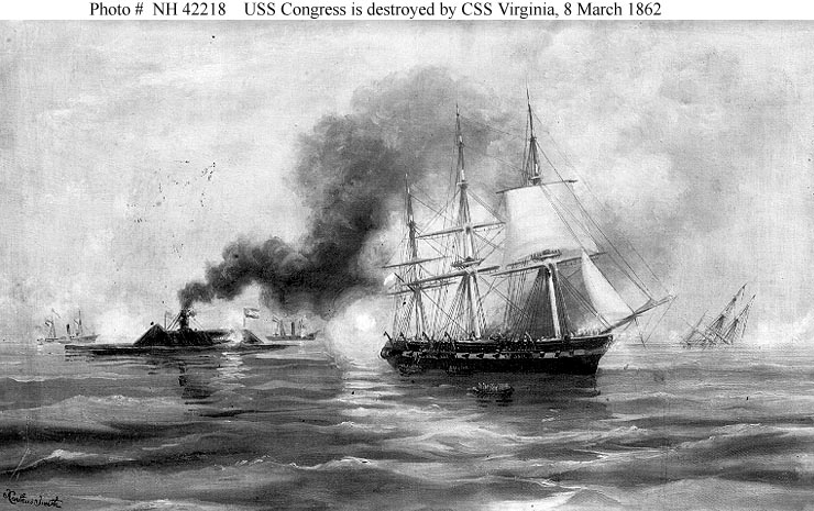 Merrimack attacks USS Congress